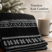 Women's Knitted Fair Isle Christmas Scarf Double-Sided Warm Neck Warmer