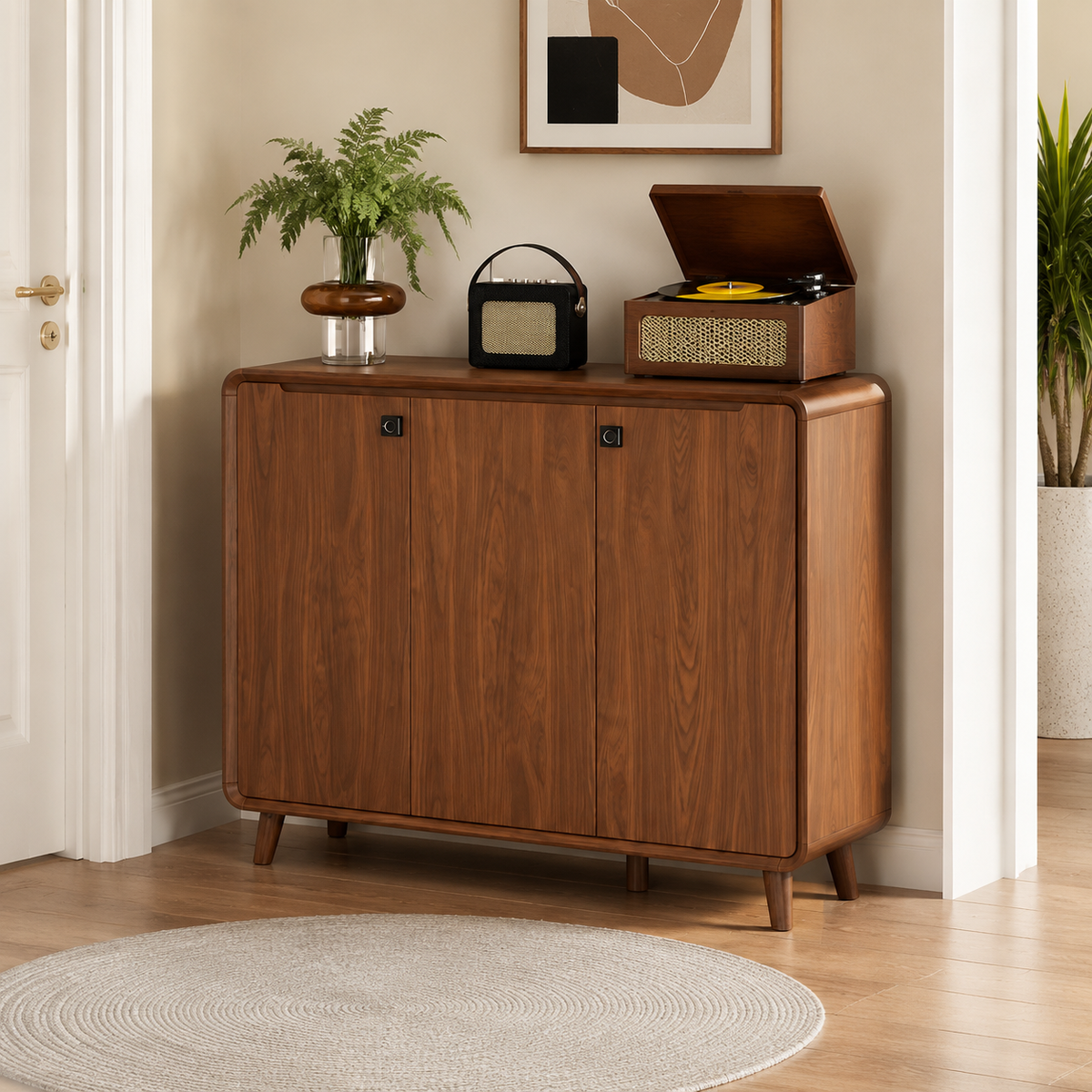 Modern Shoe Cabinet, Shoe Wardrobe with Fingerprint Lock, Wood-Based Shoe Storage for Seniors, Delivery to the Building
