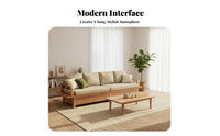 Storage Sofa with Drawers Japanese aesthetic Living Room Furnishing Nordic Aesthetic Wooden Couch for Homeowners, Families, Lounge Area, Bedroom, Office