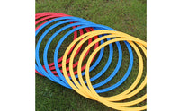12 Pieces PP Material Football Agility Rings Red Blue Yellow 12 Pack Agility Rings Colored Set Football Training Hoop Indoor Outdoor Use for Sports Practice