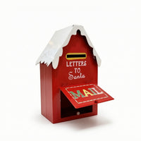 Christmas Mailbox Decorative Christmas Letter Mailbox Santa Letter Box Tabletop Holiday Accent Festive for Families, Entryway