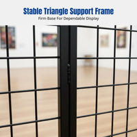 Folding Grid Display Stand, Metal Rack, Mobile Art Frame for Kindergarten, Calligraphy, Painting, Photography