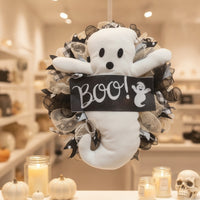 Halloween Wreath Stuffed Door Wreath with Festive Decoration for Window