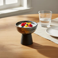 High Foot Pudding Bowl Dishwasher Ceramic Pedestal Bowl Oven-Fired-Fired Glaze Japanese Style Ice Dessert Cup for Restaurant, Cafe, Home Party