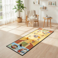 Basketball Play Mat with Game Pieces Playful Basketball Game Mat Sports Rug Interactive Toy Fun for Children, Playrooms