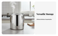 Sealed Metal Rice Bin Humidity-Resistant-Resistant Stainless Steel Airtight Canister Rust-Resistant Stainless Steel Storage Canister for Restaurant