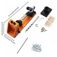 15-Degree Angle Pocket Hole Drilling Jig Dust Collection Angled Drilling Guide Aluminum Alloy Pocket Hole Guide Quick Clamp for Woodworkers, Carpenters, DIY Users, Furniture Making, Cabinet Assembly