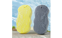 2 Pieces Embossed Body Scrub Sponge Water-Absorbing PVA Scrub Sponge Textured Bath Loofah with Hanging Loop Soft for Shower