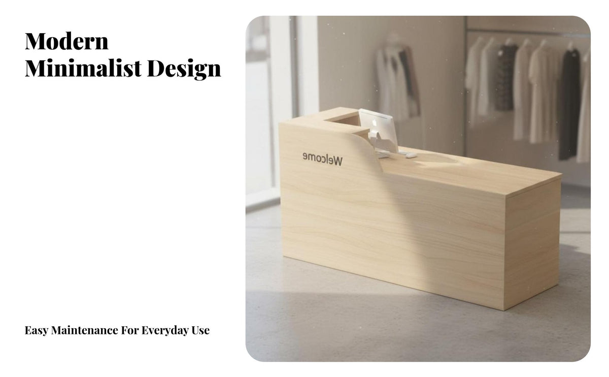 Modern Ier Counter Multi-Functional Small Shop Front Desk Sturdy Construction Retail Checkout Counter for Business Owners, Salon, Lobby