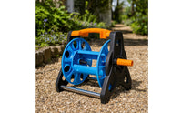 Manual Winding Hose Reel Cart with Crank Handle Portable Hose Storage Cart Heavy Duty Rust Resistant for Garden Watering