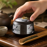 Purple Clay Tea Caddy with Alloy Seal Lid for Tea and Dry Goods Storage