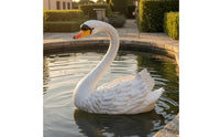Buoyant Swan Sculpture Curved Neck Swan Pond Ornament Decorative Garden Decor for Pool