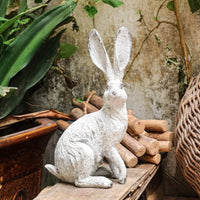 Rabbit Figurine Resin Rabbit Statue with Textured Surface Bunny Statue Weathered Bunny Decor Rustic for Decorators, Tabletop