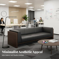 Minimalist aesthetic Three-Seater Sofa and Table Set Modern Design Upholstered Lounge Seating Business Grade Office Furnishing long-lasting Frame for Interior Designers, Waiting Room