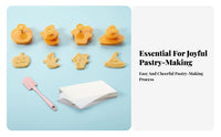 4 Pieces Plunger biscuit Stamp Fondant Decoration Tool Plunger Stamp Set for children