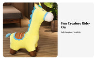 Rideable Donkey-Shaped Seat Creative Decoration Ride-on Toy Soft Exterior creature Stool for Toddlers, Parents, Playroom, Nursery, Kindergarten, Living Room