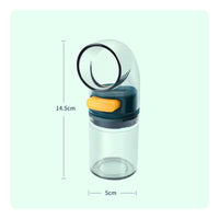 Healthy Eating Quantitative Seasoning Shaker Single-Hand Operation Measured Seasoning Dispenser Moisture-Proof Press Type Seasoning Jar Easy to Refill for Kitchen, Dining Table