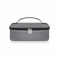 Insulated Lunch Bag Oxford Cloth Zippered Lunch Bag Silver Interior Top Handle