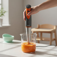 Easy to Clean Immersion Blender Stainless Steel Blades Hand Blender Fast Start Infant Puree Preparer Ice Crush Function for Parents