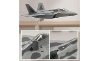 Diecast F-22 Fighter Model Stealth Fighter Model with Base Assembled Realistic for Desk Display