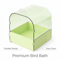 Bird Bath Box Hooks, Transparent Bird Bath for Budgies, Tub Pet Bird Bath, Pet Bird Bath Box, Small Birds Canary Budgies Parrot