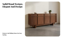 Solid Wood Sideboard Large Capacity Dining Room Buffet Cabinet Sturdy and Sturdy Wooden Buffet Cabinet for Homeowners, Families, Hallway, Home Office