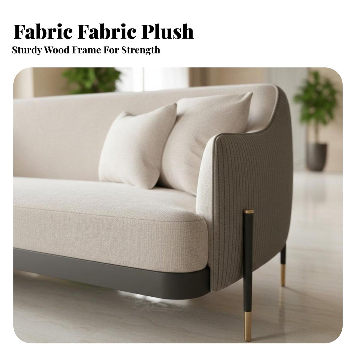Light Luxury Design Curved Sectional Sofa High-Resilience Foam Filling Commercial Furniture sturdy Frame Lounge Seating Soft Fabric Upholstery for Interior Designers, Homeowners, Adults, Reception Area