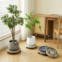 Plant Trolley with Drainage Tray, Resin Flower Pot Stand and Pot Stand, Indoor Outdoor Garden Plant Stand, Floor Standing, 255mm Base Diameter