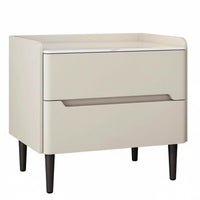Sintered Stone Top Nightstand with Drawers Modern Design 2-Drawer End Table Ample Storage Bedside Cabinet Space-Saving for Homeowners, Renters, Students, Small Spaces, Apartment, College Dorm, Living Room