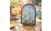 Wooden Flower Ornament Creative Gift Table Sign Wooden Plaque for Living Room, Desktop