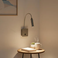 Foldable Flexible Gooseneck Wall Lamp Focused Beam Dimmable LED Wall Lamp Easy Install Eye-Caring for Bedroom