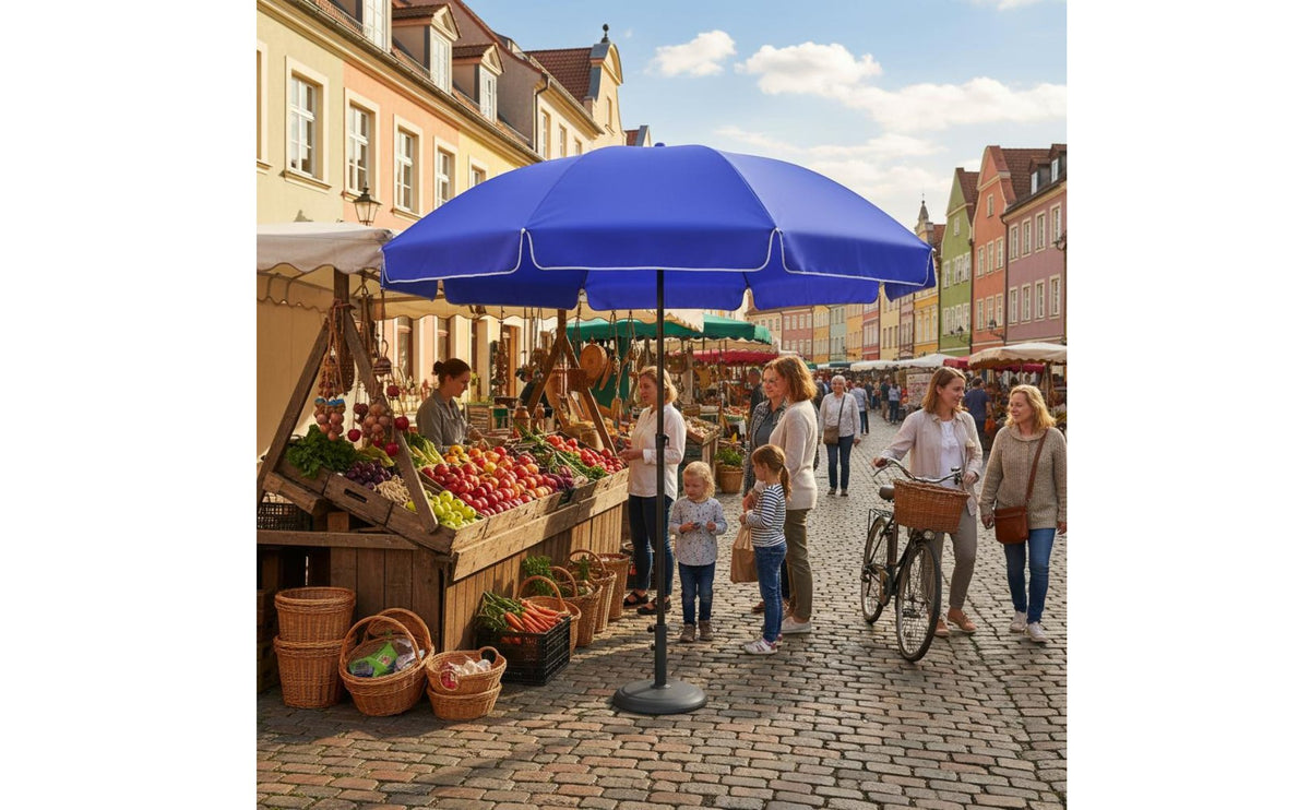 Waterproof Round Sun and Rain Umbrella Protection Large Outdoor Sun Umbrella Wind Resistant for Vendors, Patio, Beach