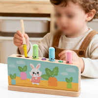 Hare Bouncing Game Upright Pegs Tap Peg Game Solo Children's Play Activity