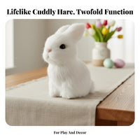 Lifelike Easter Bunny Cute Design Faux Hare Model Photo Prop Realistic Hare Figurine for Kids, Nursery Decor, Desktop