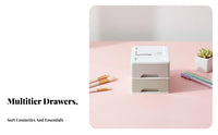 Space-Saving Stackable Drawer unit adaptable Desktop Organizer level-top Surface Storage Drawers for Makeup Users, Office Workers, Dormitory, Dorm Room, Vanity Table, Classroom