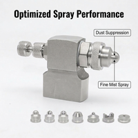 Stainless Steel Gas Cooling Atomization Nozzle, Industrial Facility Dust Remove Nozzle, Fine Mist Fogging Nozzle, Water Treatment Nozzle