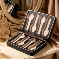 Zippered 8 Slot Watch Case Portable Travel Watch Case Compact Organizer Leather for Travelers, Drawer, Dresser
