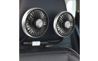 USB Powered Dual Head Car Fan 3-Speed Dual Head Rear Seat Fan 12V Adjustable for Drivers, Road Trips, Truck