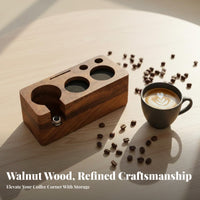 Space Saving Walnut Espresso Tamping Station Stylish Design Espresso Tamping Station Long-Lasting for Home Coffee Enthusiast S, Cafe