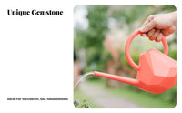 Diamond Shaped Watering Can Comfortable Handle 1.5L Watering Pot Lightweight Long Spout Water Can for Kids, Gardeners, Balcony, Garden, Indoor
