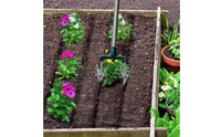 Rust-Proof Manual Rotary Tiller Long Handle Soil Loosener Toothed Wheel Cultivator for Gardeners, Homeowners, Garden, Vegetable Plot, Flower Bed