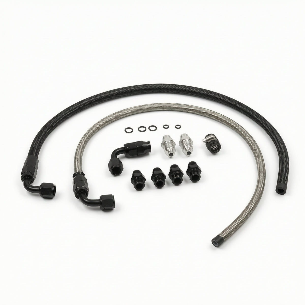 Power Steering Hose Kit Aluminum Alloy Power Steering Line Kit Braided Hose with Fittings High Pressure Leak-Proof