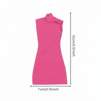 Colorfast 1/6 Doll Turtleneck Mini Dress Stretchy 1/6 Scale Dress Cloth Material Easy to Put on for Display, Photo Shoots