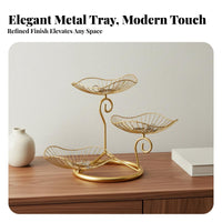 Nordic Design 3 Tier Fruit Basket Decorative Accent Tiered Serving Stand Modern Design for Living Room, Dining Table, Kitchen Counter