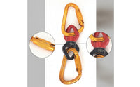 Anti-Twist Rotating Connector with Carabiners Locking Hanging Connector Heavy-Duty Hardware Compact for Aerialists, Yogis, Home Studio