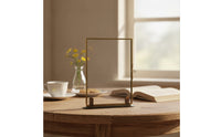 Glass Frame with Metal Border Tabletop Levitating Frame with Stand Vintage for Collectors, Crafters, Desk, Shelf, Entryway Table