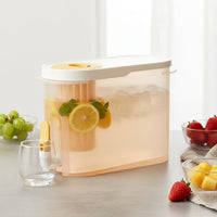 Large Capacity 3.9L Beverage Dispenser with Tap Food Grade Material Refrigerator Water Dispenser Space Saving Design Cold Brew Pitcher with Spigot for Summer Parties