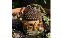 Solar Acorn House Automatic On/Off Lighted Magical Dwelling Weather Resistant Acorn Garden Figurine for Yard, Patio, Balcony