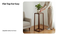 Solid Construction Tall Square Flower Table Stable Structure Plant Stand Elegant Design Display Pedestal Multi-Functional for Homeowners, Tea Enthusiasts, Event Planners, Living Room, Entryway, Corner Space, Party Decoration