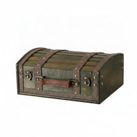 Wooden Storage Chest with Hinged Lid Portable Wooden Box with Handle Hand-Held Keepsake Box for Home Decor, Tabletop Display